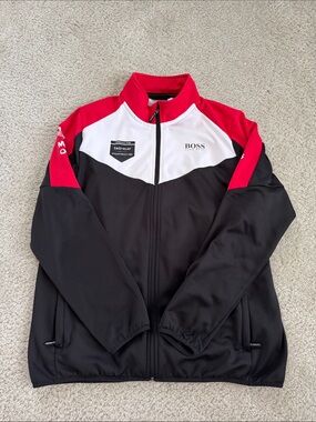 BOSS Black White and Red Colorblock Performance Jacket-PORSCHE